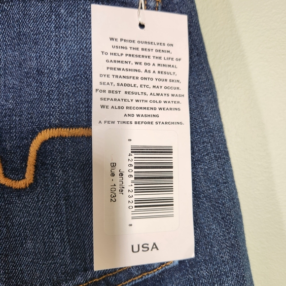 NWT Kimes Ranch Women's Jennifer High Rise Wide Flare Dark Wash Blue sz 10 - Picture 7 of 9